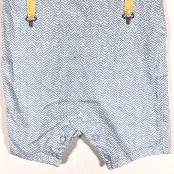 First Impressions Baby 3-6M Blue White Zig Zag Pattern Short Sleeve One Piece - Picture 3 of 8